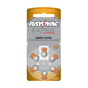 Rayovac Extra Advanced Mercury Free Batteries, Size 13 (60 count) - Buy One, Get One Free!